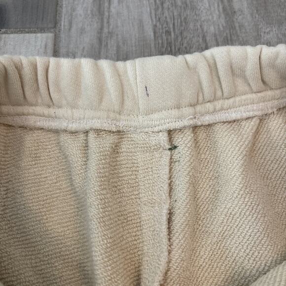 Daily Drills Cream Sweat Shorts Size XS/S Drawstring Pockets 4” In Cotton - Picture 3 of 11
